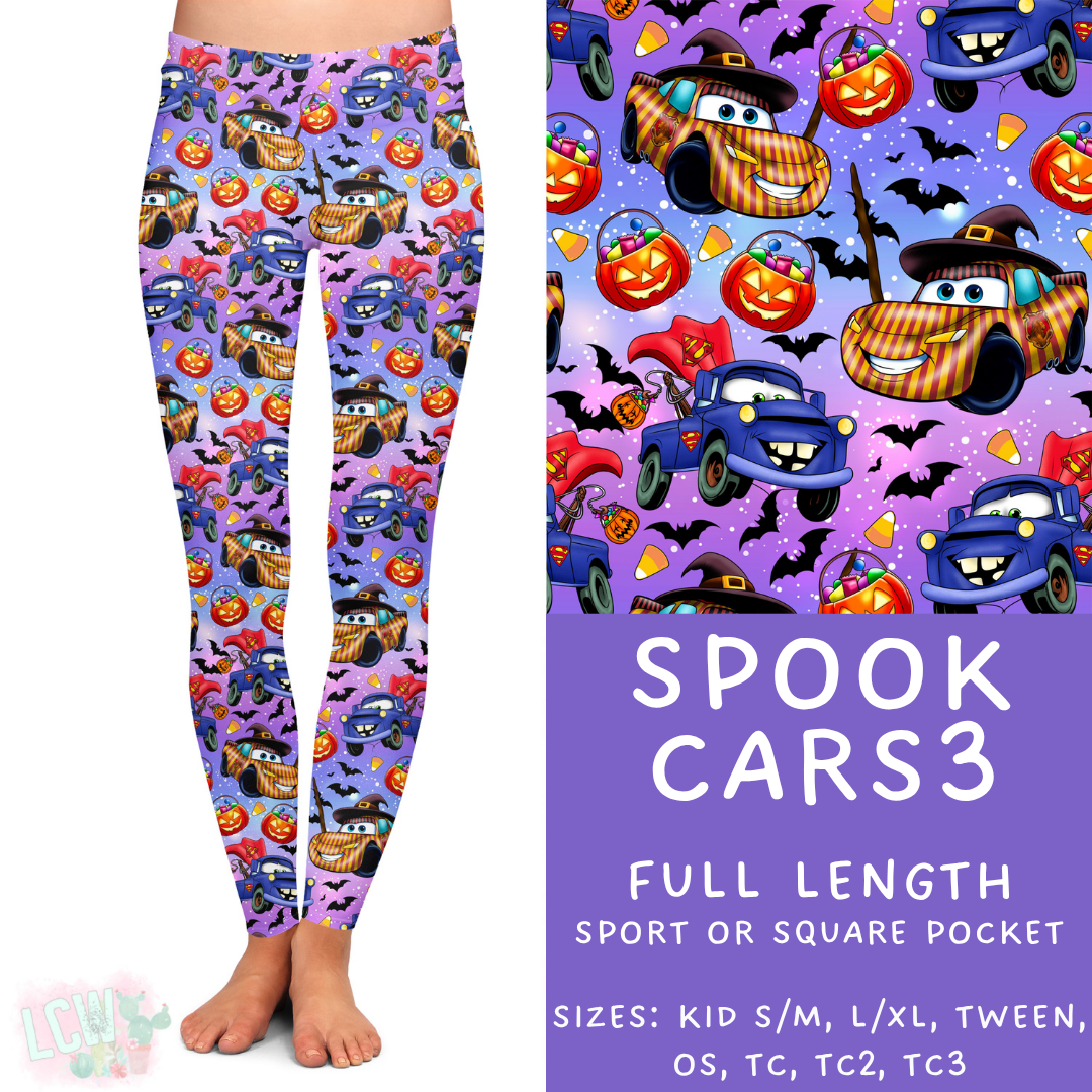 Ready to Ship - Spook Cars3 Full Length Leggings - Sport Pocket OS
