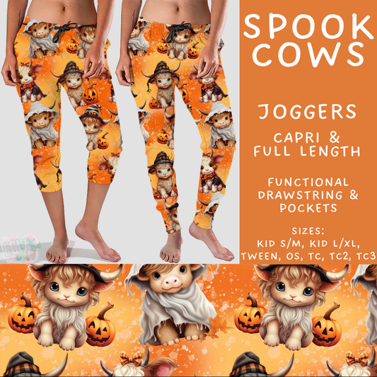 Batch #560 - Halloween 4 - Closes 7/26 - ETA late Sept - Spook Cows Full and Capri Length Joggers
