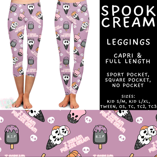 Batch #527 - Spooky Summer 2 - Closes 5/8 - ETA early July - Spook Cream Full and Capri Length Leggings