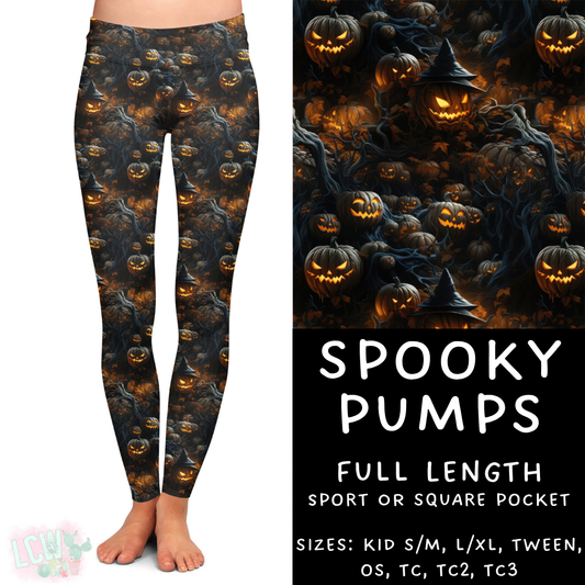 Ready To Ship - Spooky Pumps Full Length Leggings - Square Pocket OS - Sport Pocket OS & TC