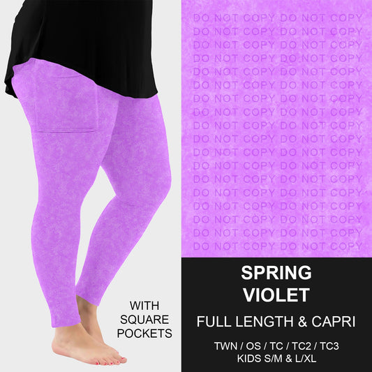 B280 - Preorder Spring Violet Leggings w/ Pockets (Closes 3/22. ETA: late May)