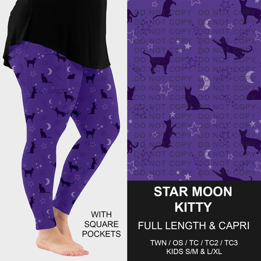B229 - Preorder Star Moon Kitty Leggings w/ Pockets (Closes 5/18. ETA: late July)