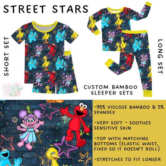 Ready To Ship - Street Stars Bamboo Long Sleeper Set - 3T