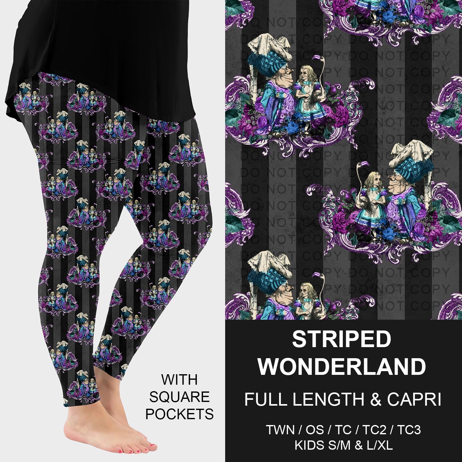 B277 - Preorder Striped Wonderland Leggings w/ Pockets (Closes 3/08. ETA: mid May) - Alonna's Legging Land