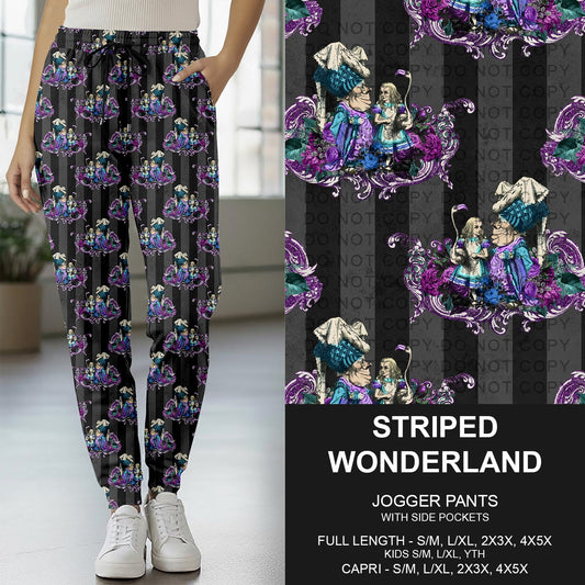 B277 - Preorder Striped Wonderland Joggers (Closes 3/08. ETA: mid May) - Alonna's Legging Land