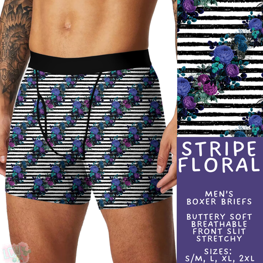 Batch #473 - Comfortable Underwear 5 - Closes 1/9 - ETA early March - Stripe Floral Men's Boxer Briefs