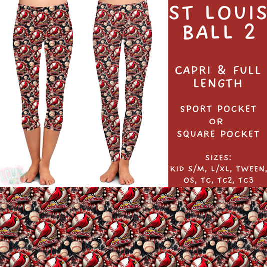 Batch #498 - Strike Out 3 - Closes 3/2 - ETA early May - St Louis Ball 2 Full and Capri Length Leggings - Alonna's Legging Land