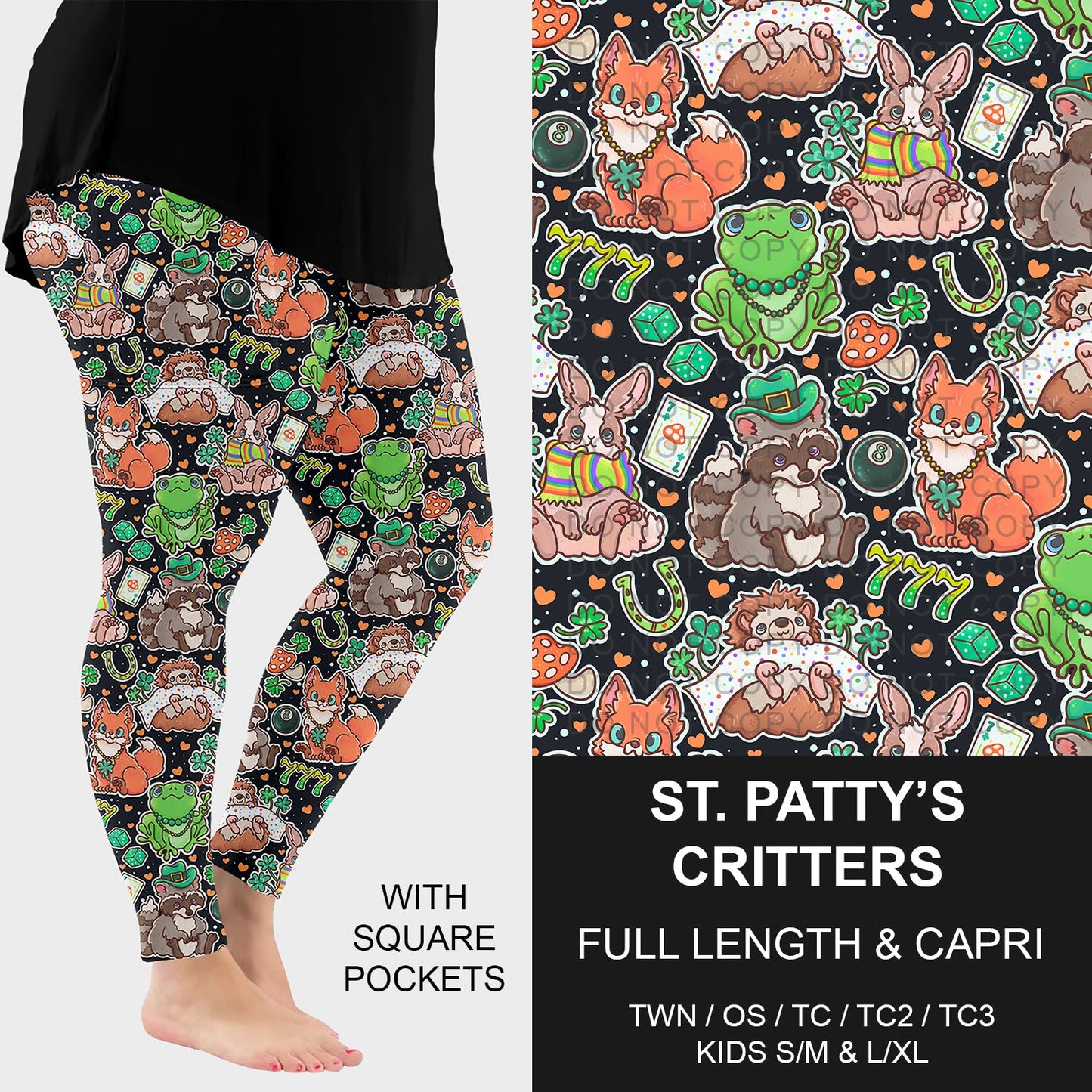 B268 - Preorder St. Patty's Critters Leggings w/ Pockets (Closes 12/28. ETA: mid Feb.)