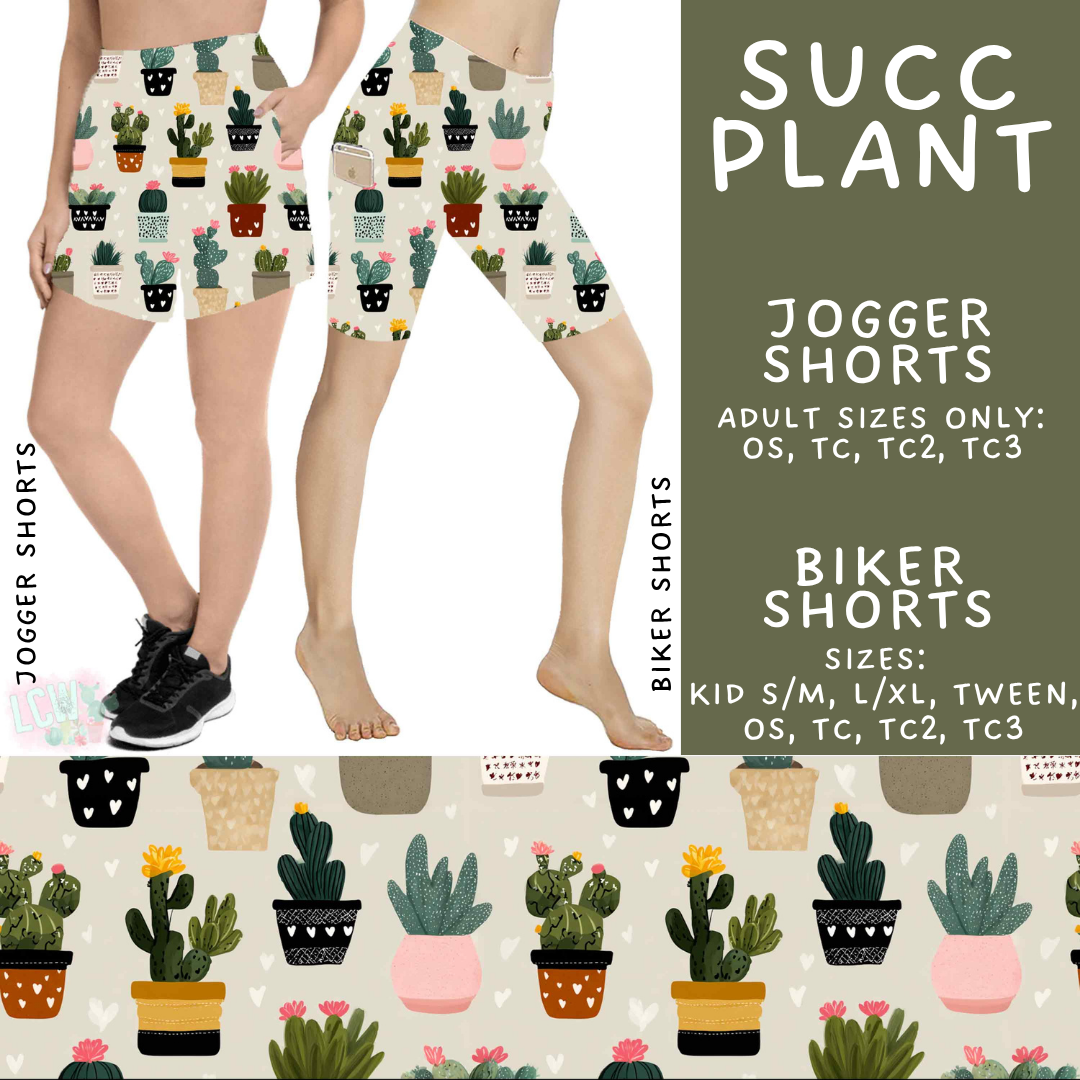 Batch #538 - Fun Run 23 - Closes 6/3 - ETA early August - Succ Plant Biker & Jogger Shorts