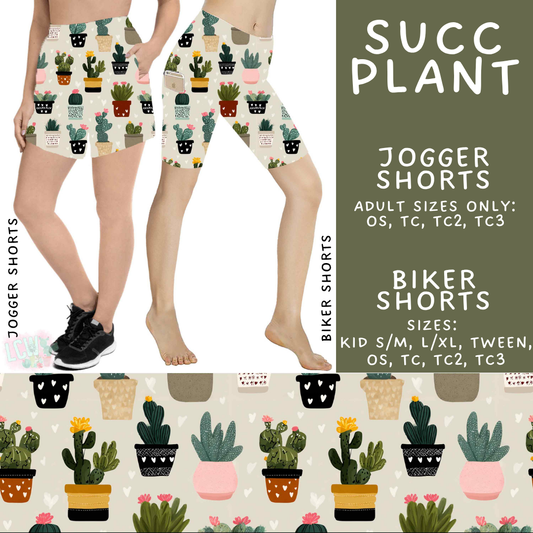 Batch #538 - Fun Run 23 - Closes 6/3 - ETA early August - Succ Plant Biker & Jogger Shorts