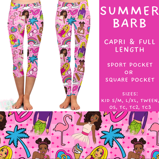 Batch #339 - Character Summer - Closes 5/15 - ETA mid July - Summer Barb Full and Capri Length Leggings