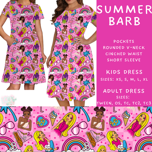 Batch #339 - Character Summer - Closes 5/15 - ETA mid July - Summer Barb Adult & Kids Dresses