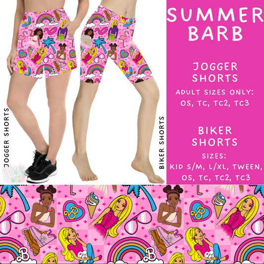 Batch #339 - Character Summer - Closes 5/15 - ETA mid July - Summer Barb Biker & Jogger Shorts