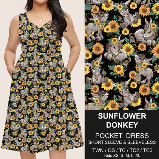 B302 - Preorder Sunflower Donkey Pocket Dress (Closes 7/24. ETA: early Oct)