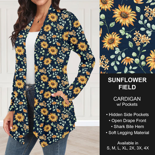 B248 - Preorder Sunflower Field Cardigan w/ Pockets (Closes 8/24. ETA: late Oct.)