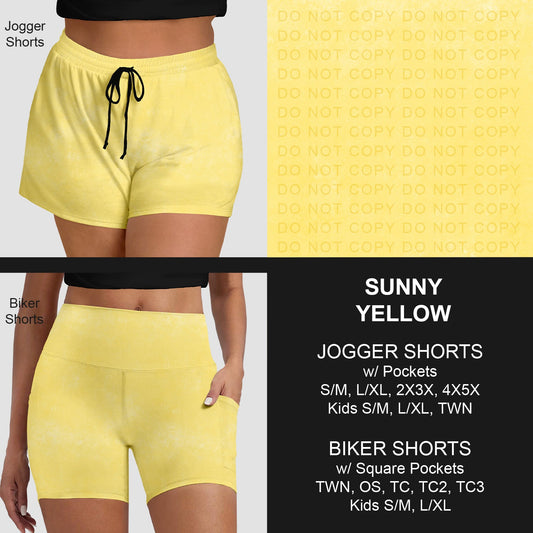 B280 - Preorder Sunny Yellow Jogger/Biker Shorts (Closes 3/22. ETA: late May)