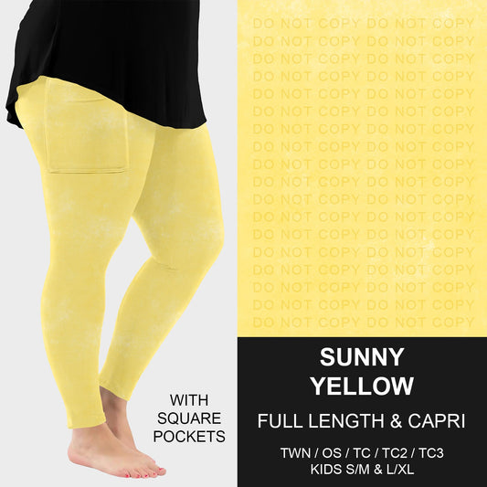 B280 - Preorder Sunny Yellow Leggings w/ Pockets (Closes 3/22. ETA: late May)