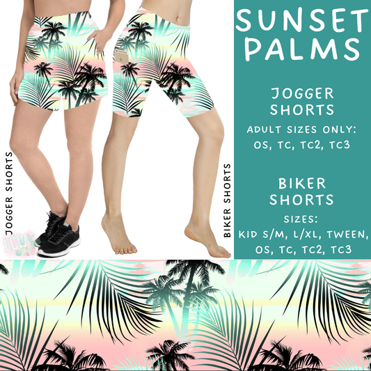 Ready to Ship - Sunset Palms Biker Shorts - TC