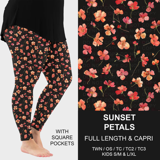 B319 - Preorder Sunset Petals Leggings w/ Pockets (Closes 11/01. ETA: early Jan.)