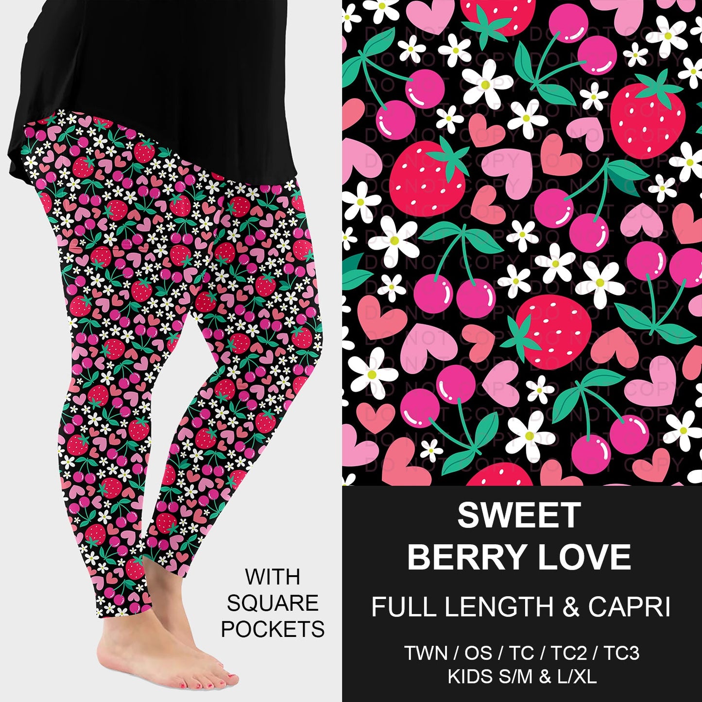 B263 - Preorder Sweet Berry Love Leggings w/ Pockets (Closes 11/30. ETA: late Jan.)