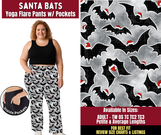 Preorder! Closes 8/24. ETA Nov. Santa Bats Yoga Flare Pants