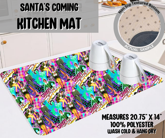 Santa's Coming Kitchen Mat