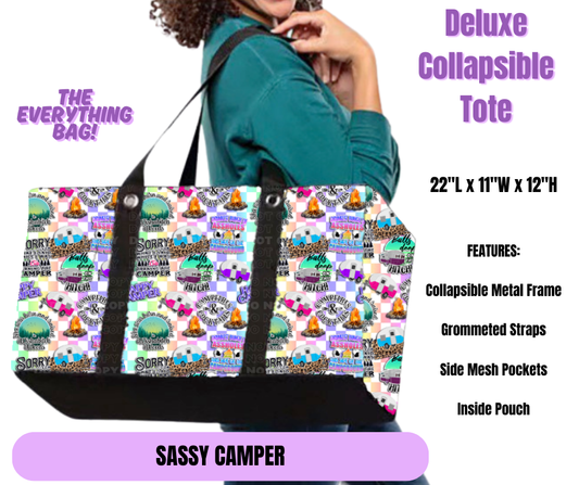 Preorder! Closes 5/19. ETA August. Sassy Camper Collapsible Tote