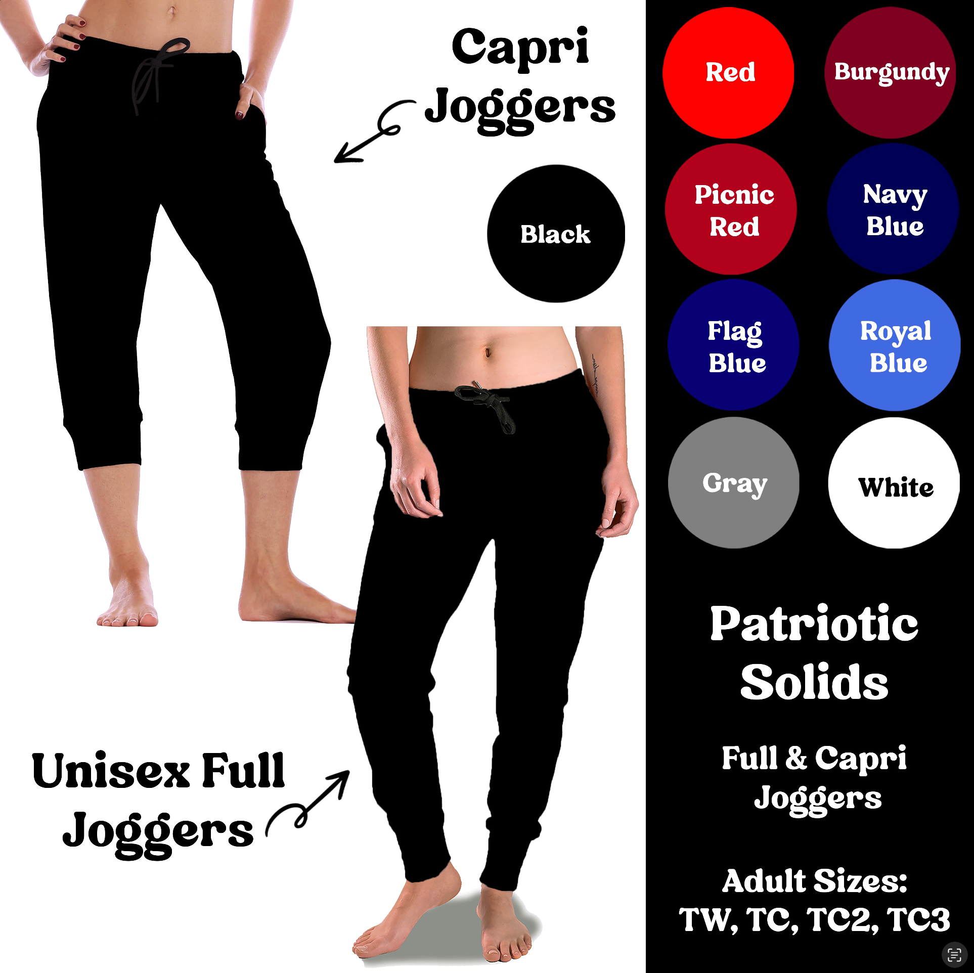BLUES - Full & Capri Joggers - Alonna's Legging Land