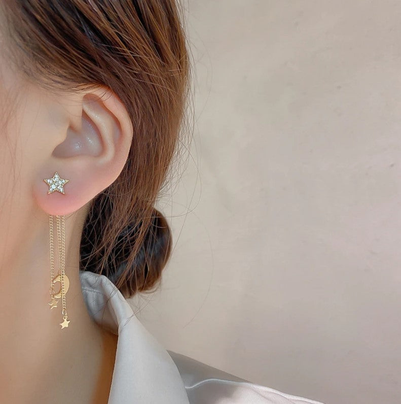 MOON AND STAR EARRINGS (PAIR) - Alonna's Legging Land