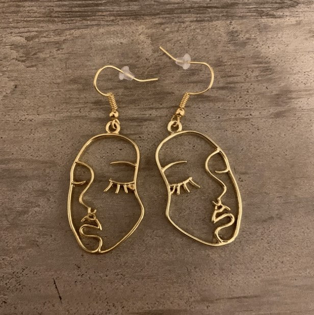 ABSTRACT FACE EARRINGS (PAIR) - Alonna's Legging Land