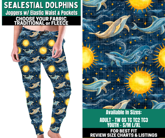 Preorder! Closes 10/27. ETA Jan. Sealestial Dolphins Joggers Choose Fleece or Traditional