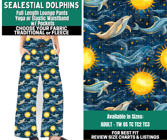 Preorder! Closes 10/27. ETA Jan. Sealestial Dolphins Lounge Pants Choose Fleece or Traditional
