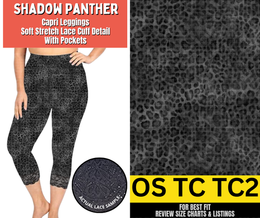 Shadow Panther Lace Cuff Capris w/ Pockets