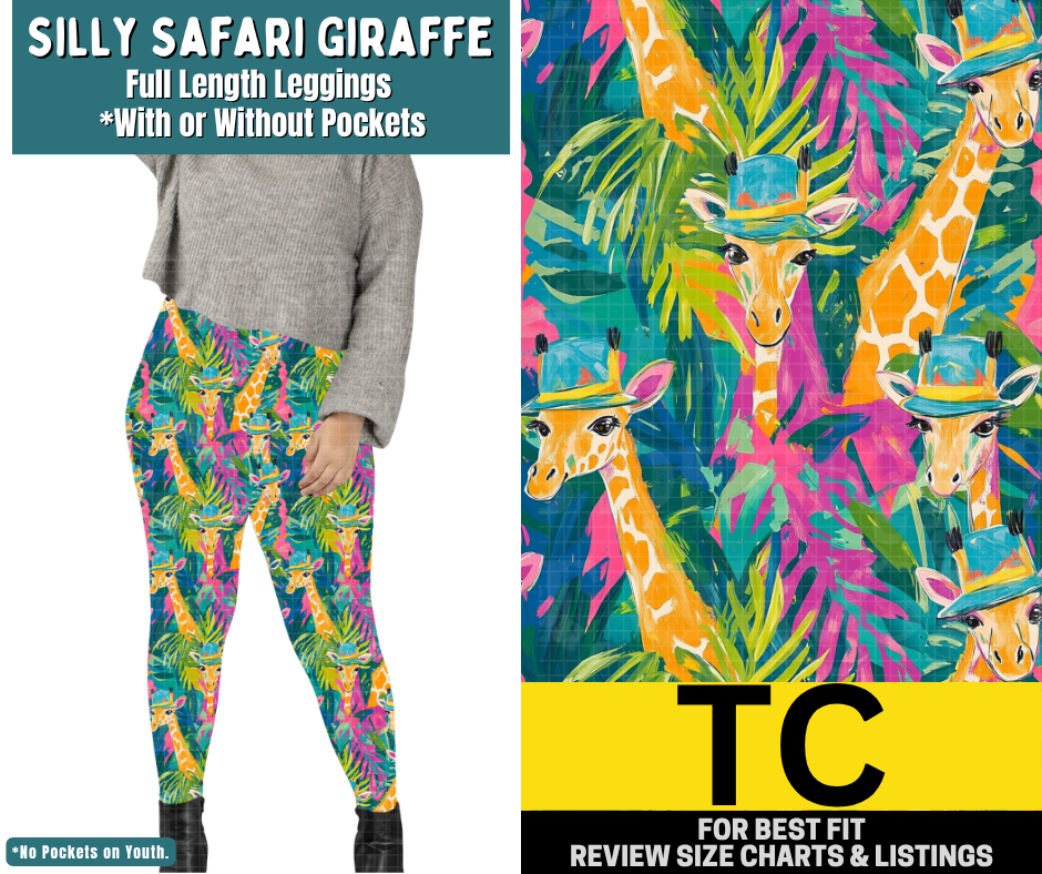Silly Safari Giraffe Full Length Leggings w/ Pockets - Alonna's Legging Land