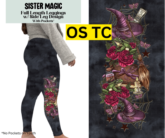 Sister Magic Full Length Leggings w/ Side Leg Designs - Alonna's Legging Land
