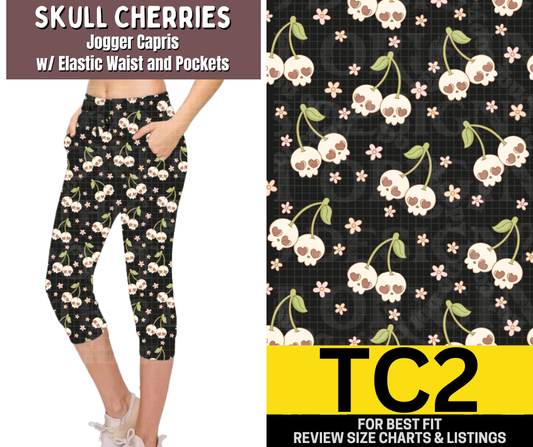 Skull Cherries Jogger Capri