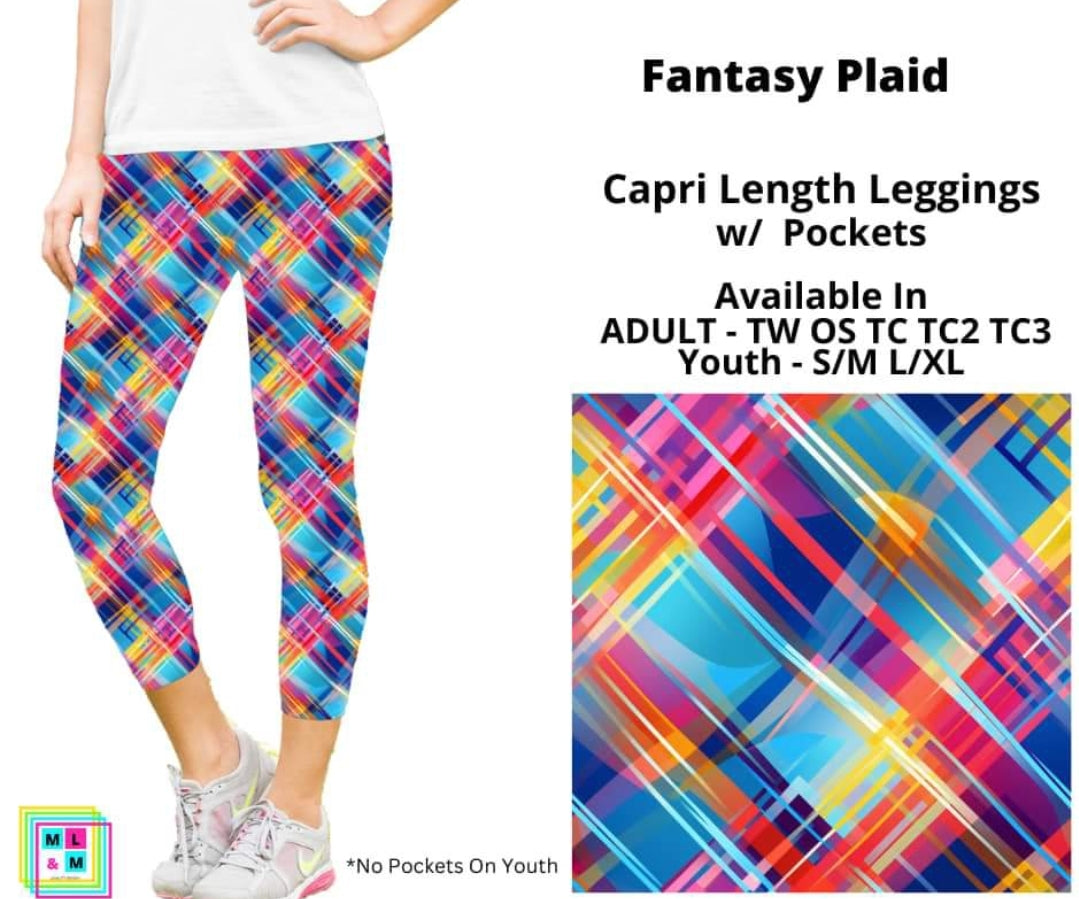 Fantasy Plaid Capri Length w/ Pockets