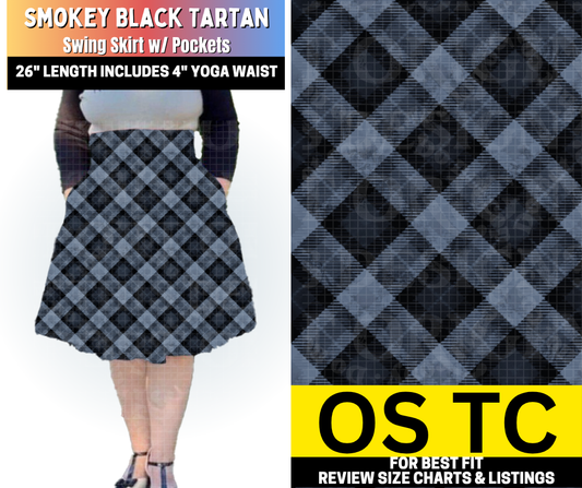 Smokey Black Tartan Swing Skirt