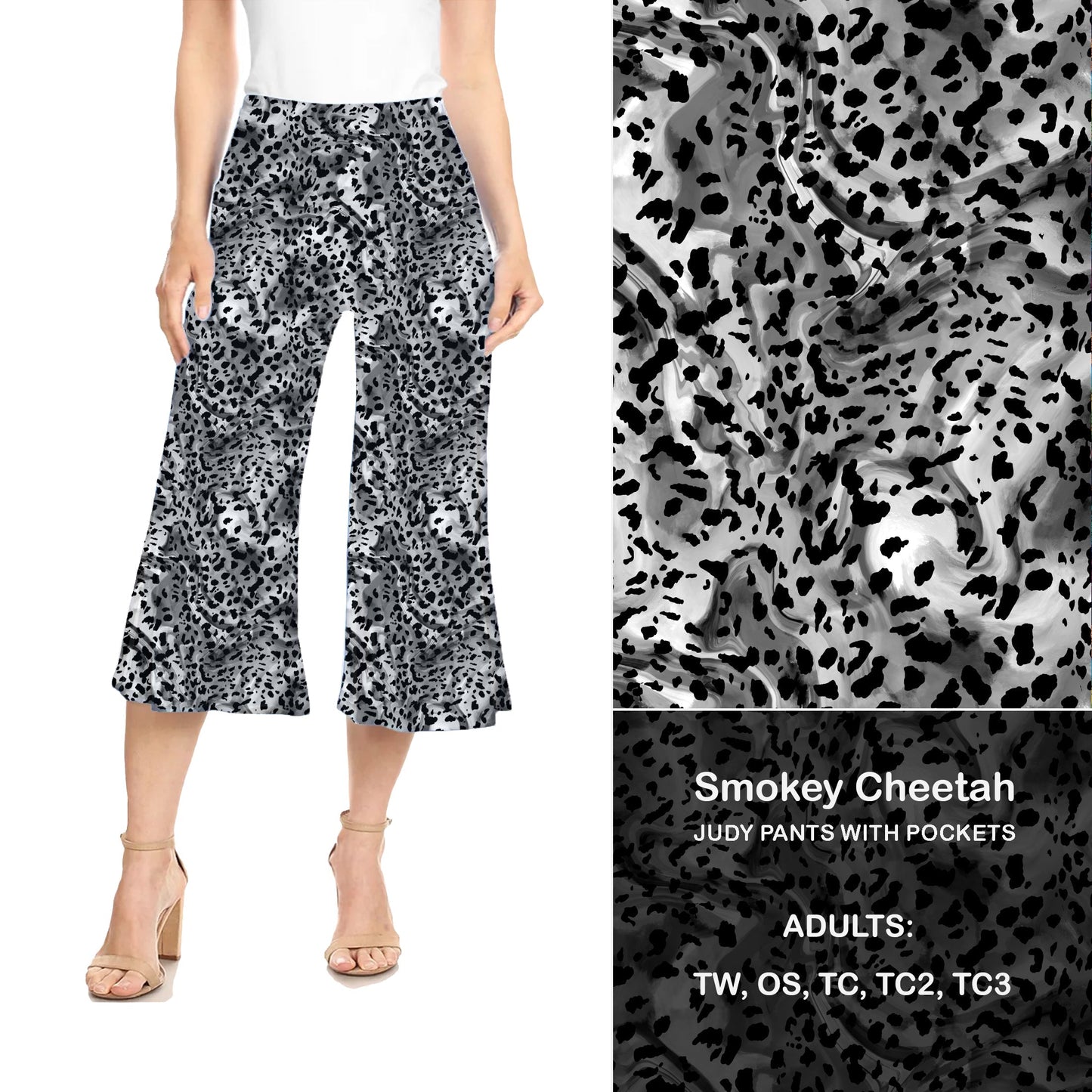 Smokey Cheetah Judy Hybrid Pants with Pockets - Alonna's Legging Land