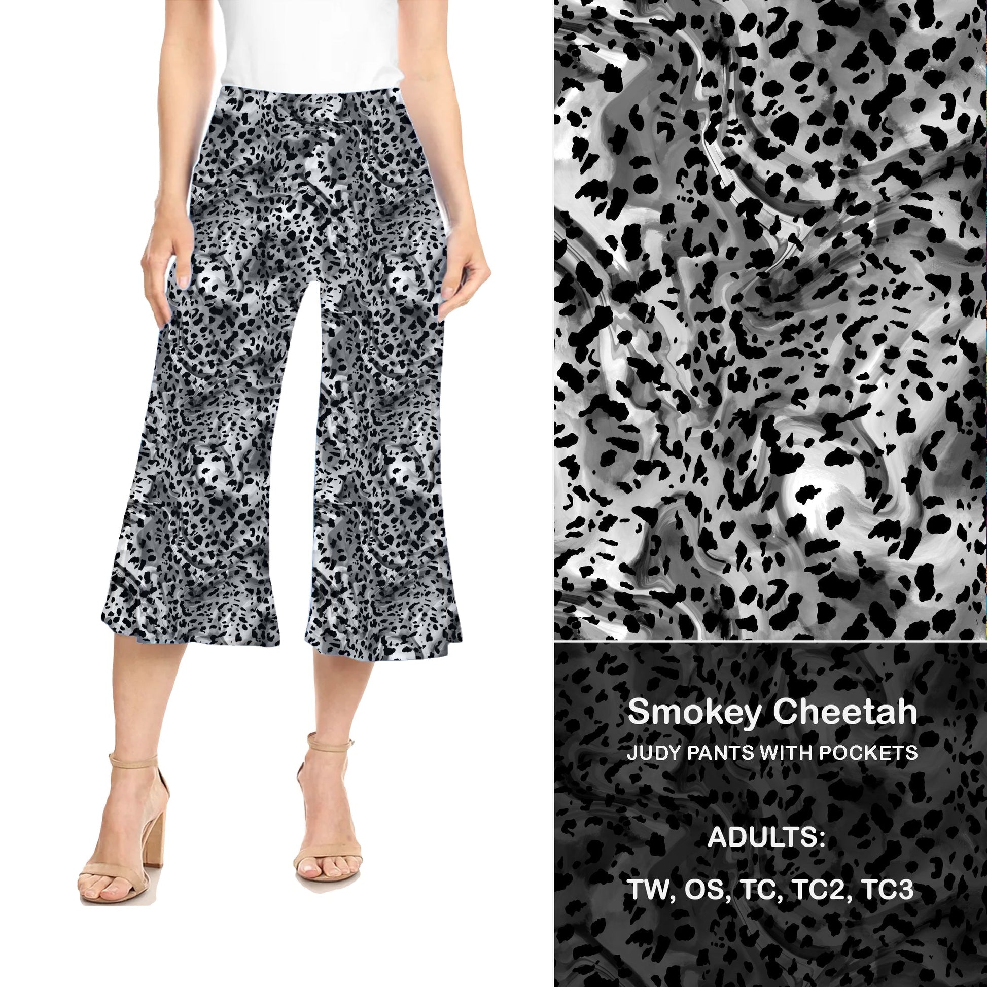 Smokey Cheetah Judy Hybrid Pants with Pockets - Alonna's Legging Land