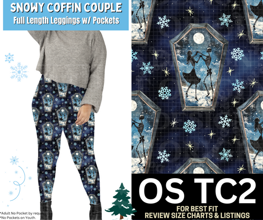 Snowy Coffin Couple Leggings Choose Fleece or Traditional