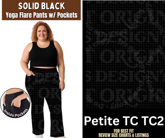 Solid Black Yoga Flare Pants