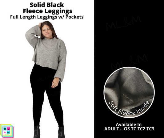 Solid Black Fleece Leggings