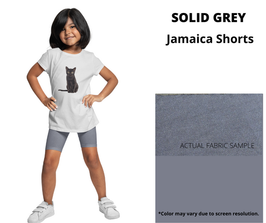 Solid Grey Youth Jamaica Shorts - Alonna's Legging Land