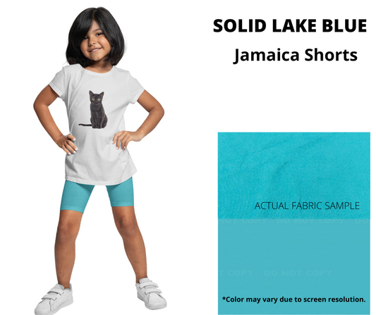 Solid Lake Blue Youth Jamaica Shorts - Alonna's Legging Land