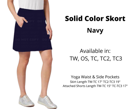 Solid Navy Skort by ML&M - Alonna's Legging Land