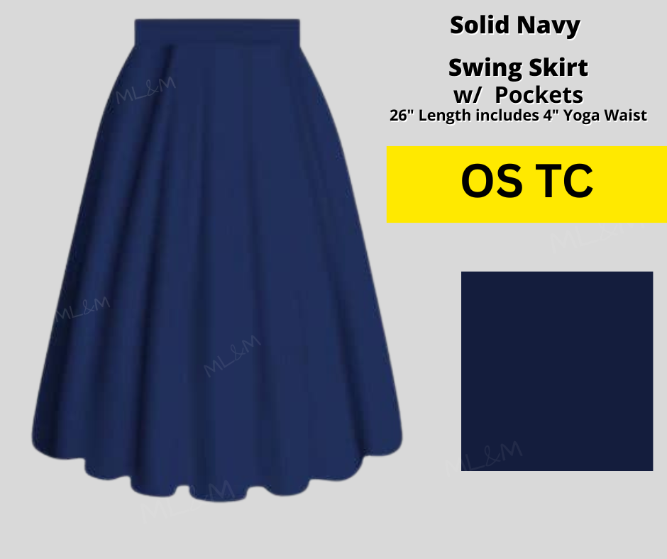 Solid Navy Skirt - Alonna's Legging Land