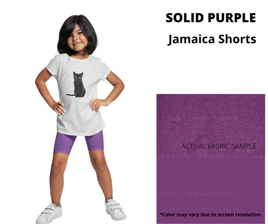 Solid Purple Youth Jamaica Shorts - Alonna's Legging Land
