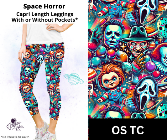 Space Horror Capri Length Leggings