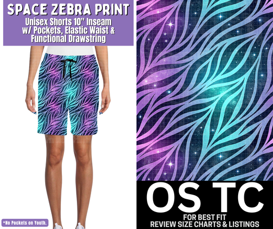 Space Zebra Print Unisex Shorts